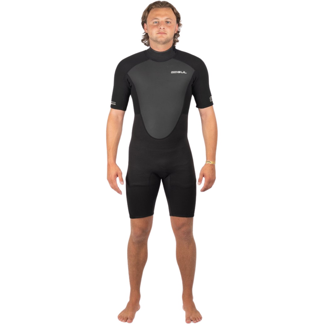 2026 Gul Mska Response 3/2mm Back Zip Shorty Kombinezon RE3319-C1 - Black